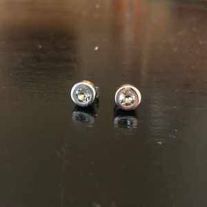 Coach silver and crystal stud earrings